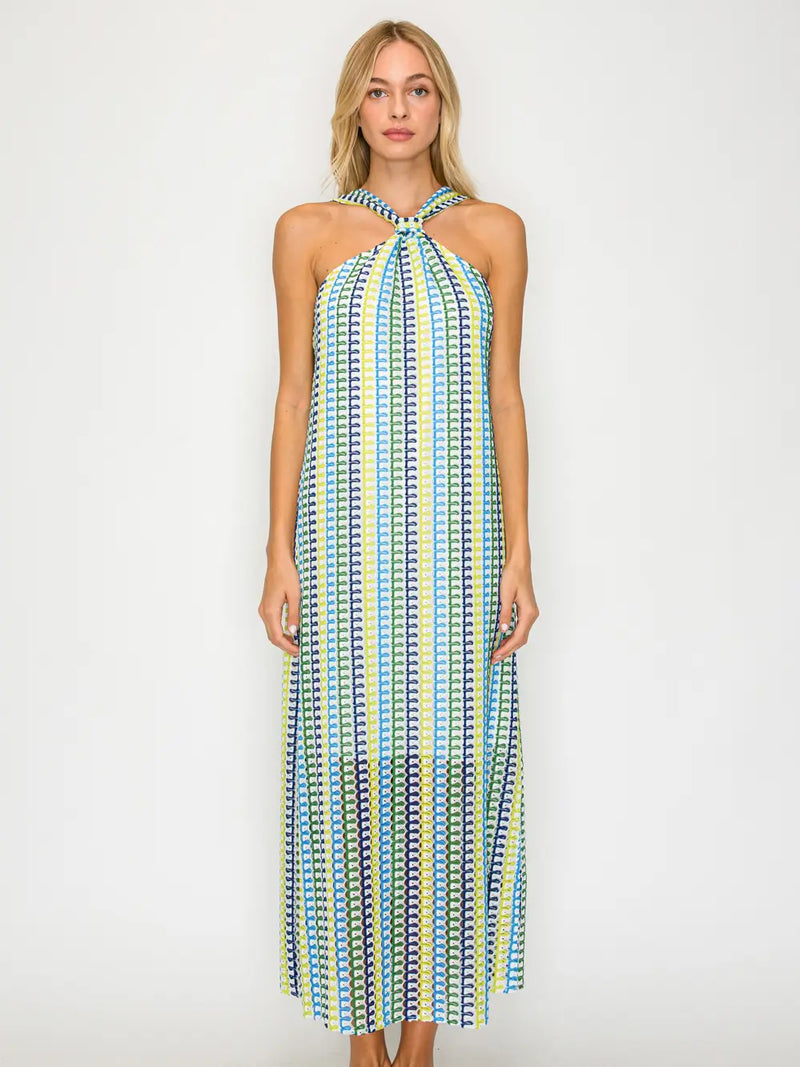 grecian draped halter maxi dress Cycladic Halter Dress M / N/A