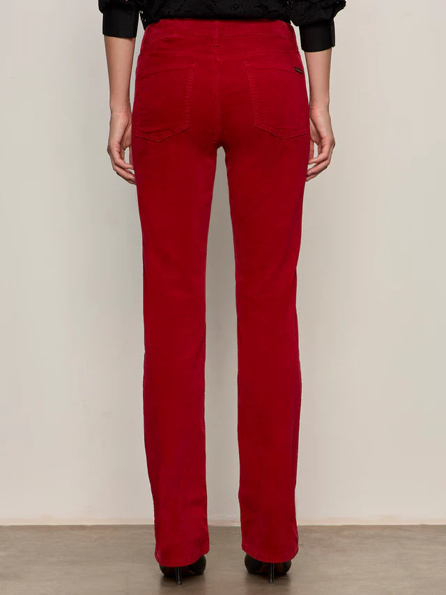 Cherry Velvet Boot Cut Pants