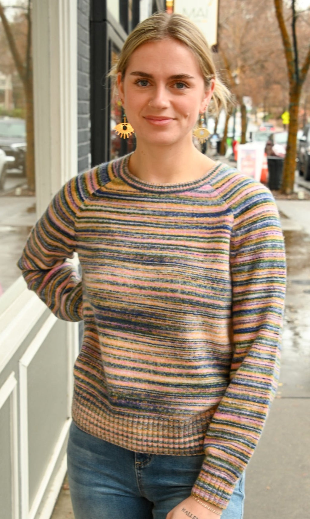 Multi Stripe Combo Sweater by J Society