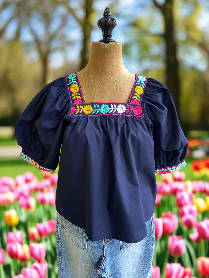 Square Neck Floral Top