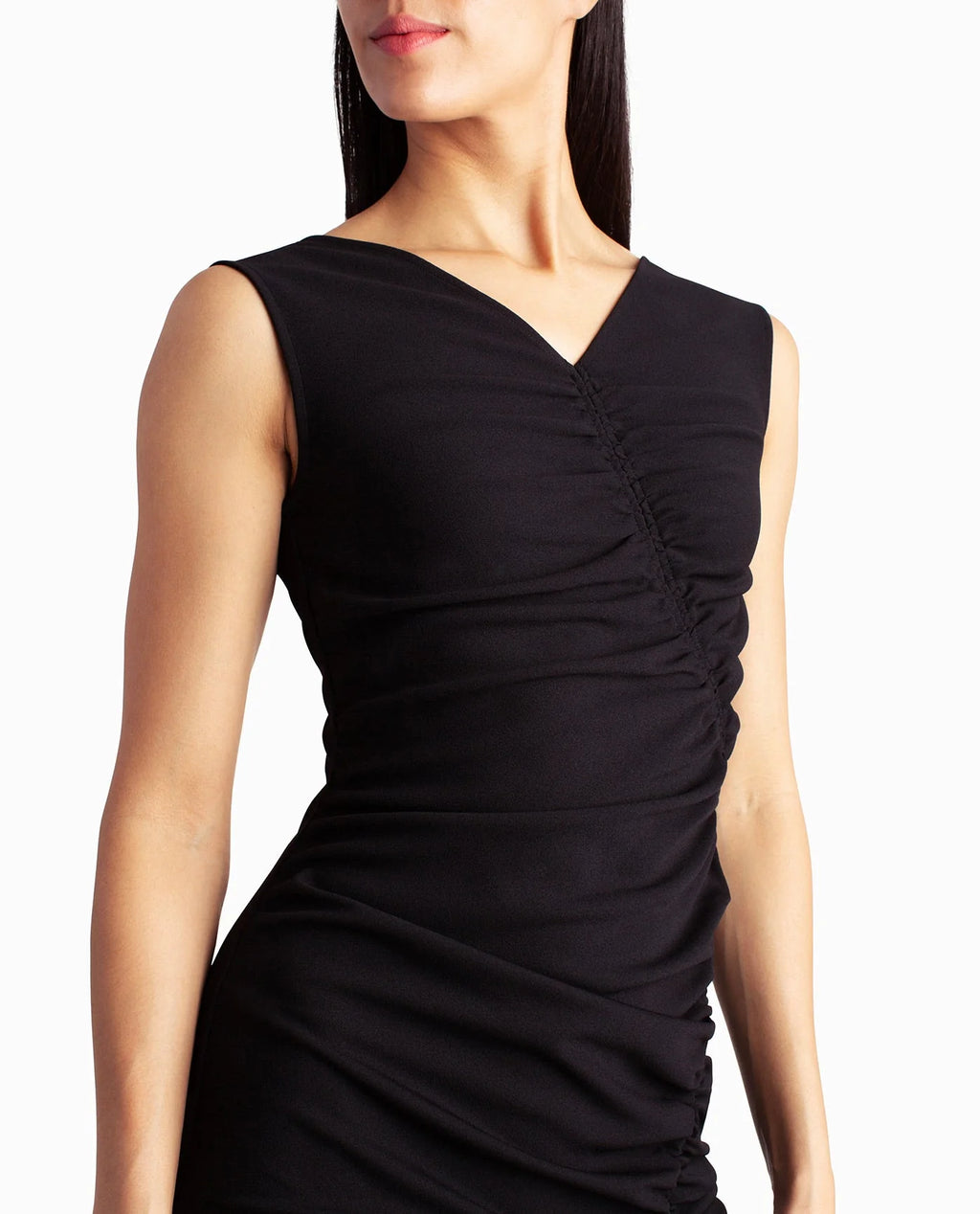 Very Black Ruched Dress by Nicole Miller