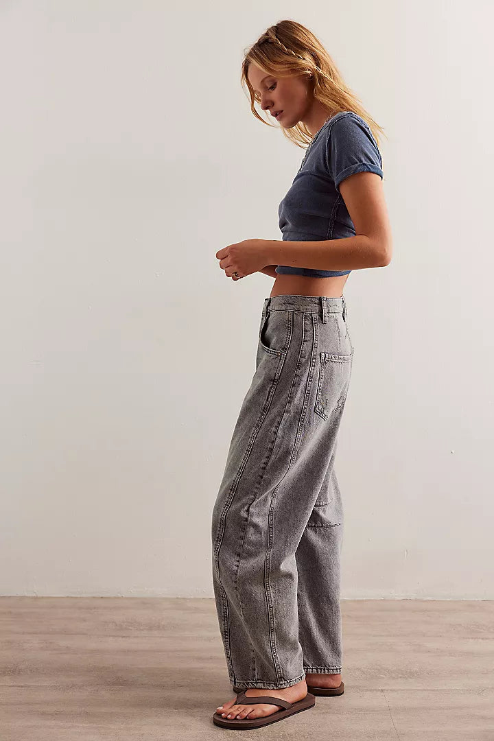 Falcon Grey Barrel Jeans by Free People