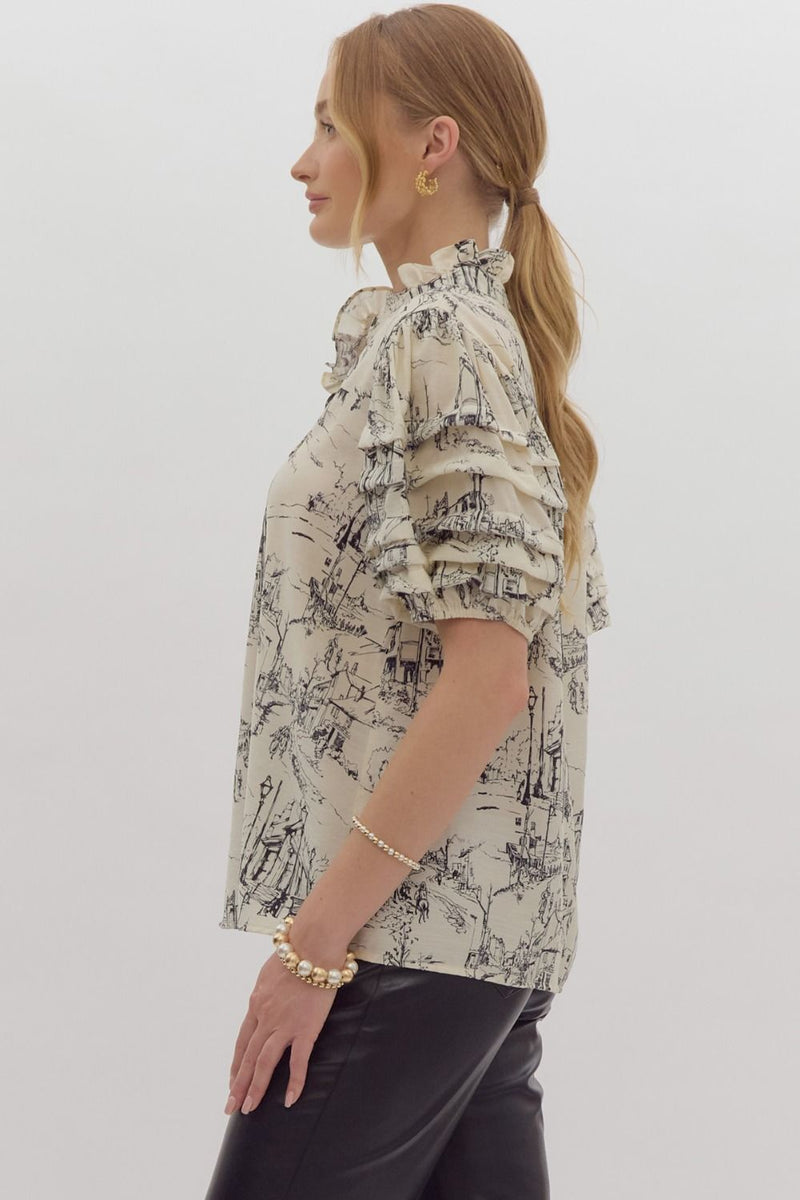 Cream Toile Top