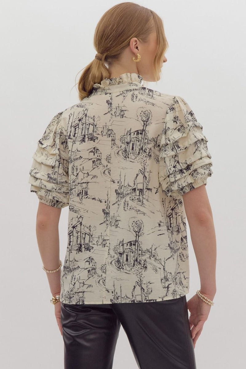 Cream Toile Top